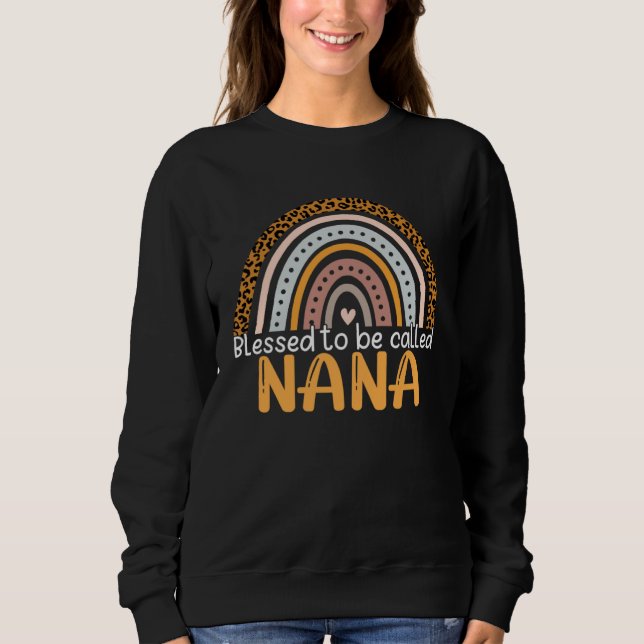 Sudadera Blessed To Be Called Nana Leopard Rainbow Best Mom (Anverso)