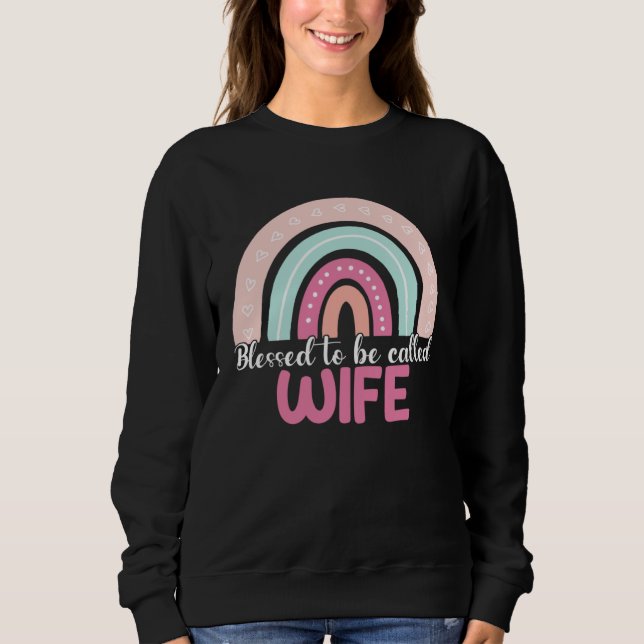 Sudadera Blessed To Be Called Wife Rainbow Mothers Day Mom  (Anverso)