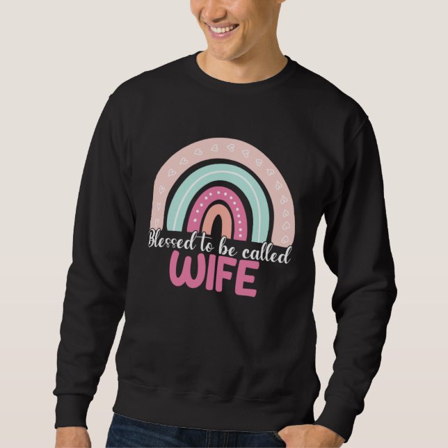 Sudadera Blessed To Be Called Wife Rainbow Mothers Day Mom  (Anverso)