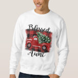 Sudadera Blessed Tunt Red Truck Vintage Christmas Tree<br><div class="desc">Blessed Tunt Red Truck Vintage Christmas Tree</div>