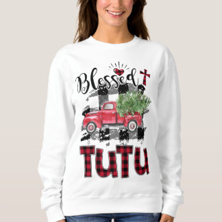 Sudadera Blessed Tutu Red plaid Christmas