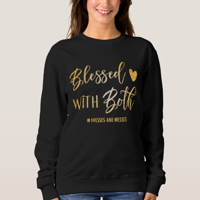 Sudadera Blessed With Both  Mom Of Both (Anverso)