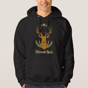 Sudadera Blessed Yule Navidades Stag Triple Pentacle Moon P