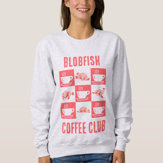 Sudadera BLOBFISH COFFEE CLUB Diversión Personalizado Texto (Anverso)