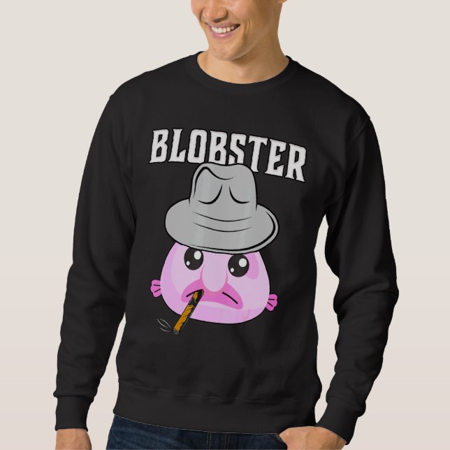 Sudadera Blobfish Mobster Blobster Pescado Fedora Gorra Y C (Anverso)