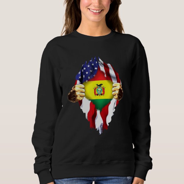 Sudadera Bloguera boliviana dentro de mí Bandera Americana  (Anverso)