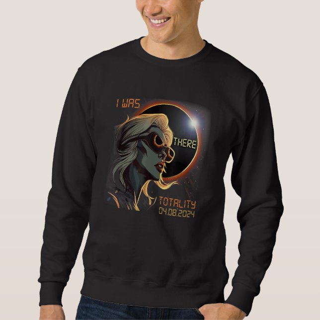 Sudadera Blonde Girl Total Solar Eclipse 2024 I Was There (Anverso)