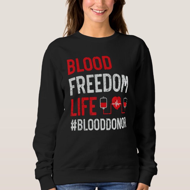 Sudadera Blood Donation Awareness Blood Donor Phlebotomist  (Anverso)