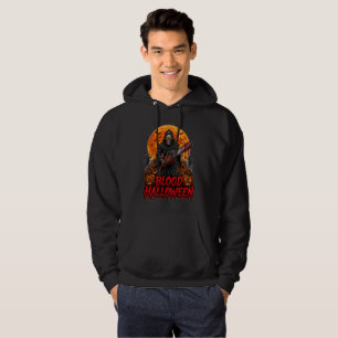 Sudadera Blood Halloween Grim Reaper Chainsaw Pumpkin Hoodi