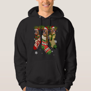 Sudadera Bloodhound En Navidades De Pavos Santa Hat Xmas Pe