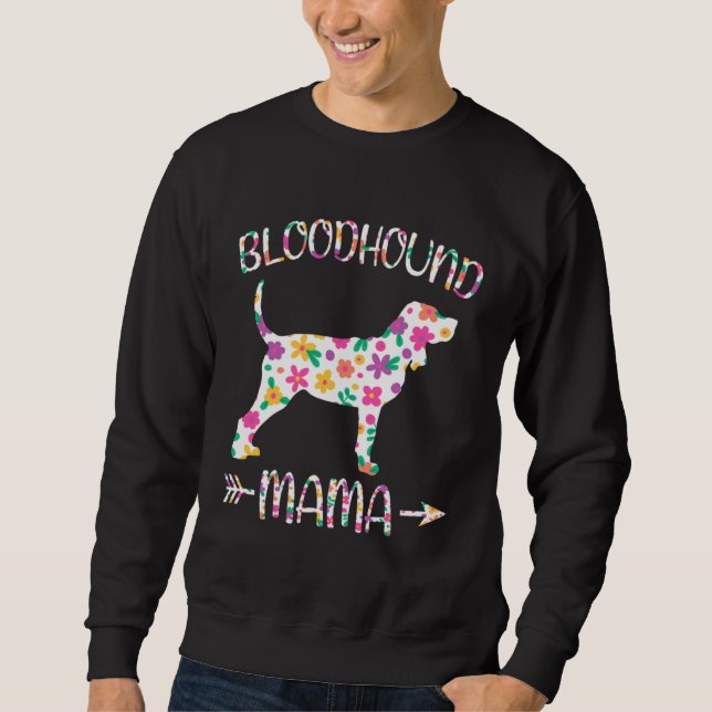 Sudadera Bloodhound Mama Floral Dog Mom Mothers Day (Anverso)