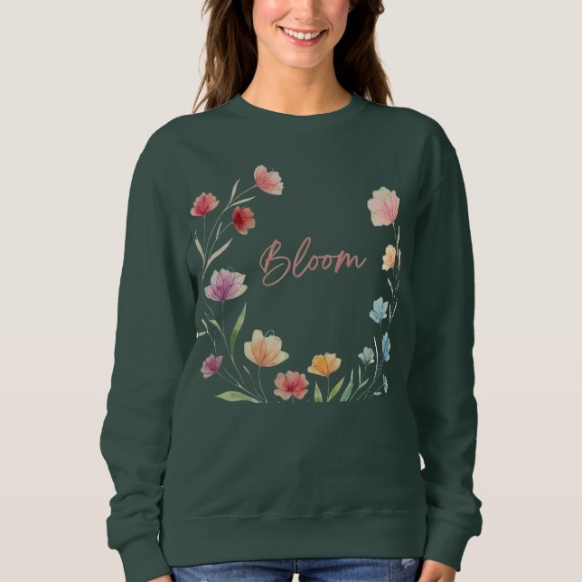 Sudadera Bloom Floral Soft Pastel Botanical Design (Anverso)