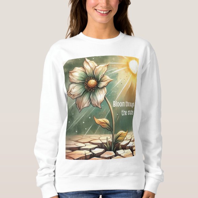 Sudadera Blooming in Adversity – Floral Art (Anverso)