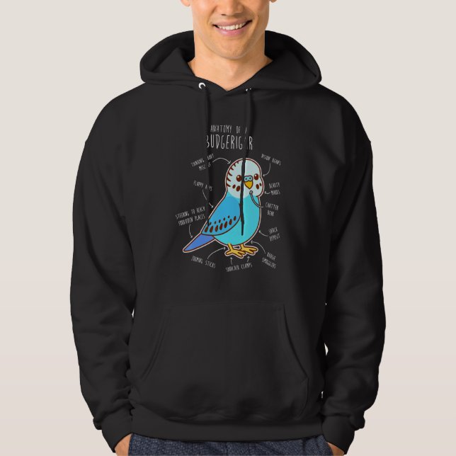 Sudadera Blue Budgie Anatomy Classic (Anverso)