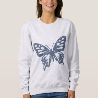 Sudadera Blue Butterfly Minimal Nature Art by Papil