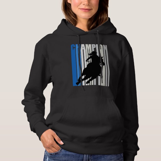 Sudadera Blue Cowgirl Champion Horse Riding Barrel Racing W (Anverso)