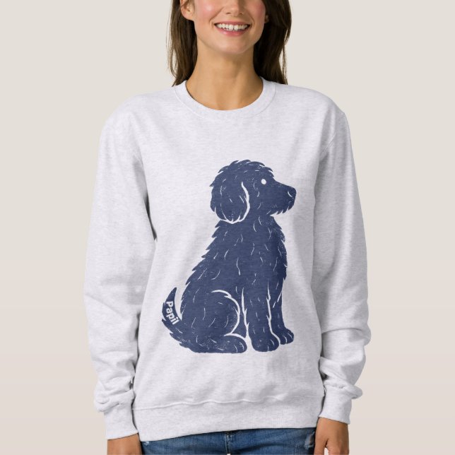 Sudadera Blue Dog Silhouette Minimal Art (Anverso)
