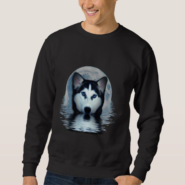 Sudadera Blue Eye Husky Con Luna Azul (Anverso)