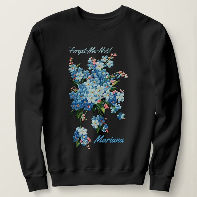Sudadera Blue Forget-Me-Nots - Personalizado (Anverso del diseño)