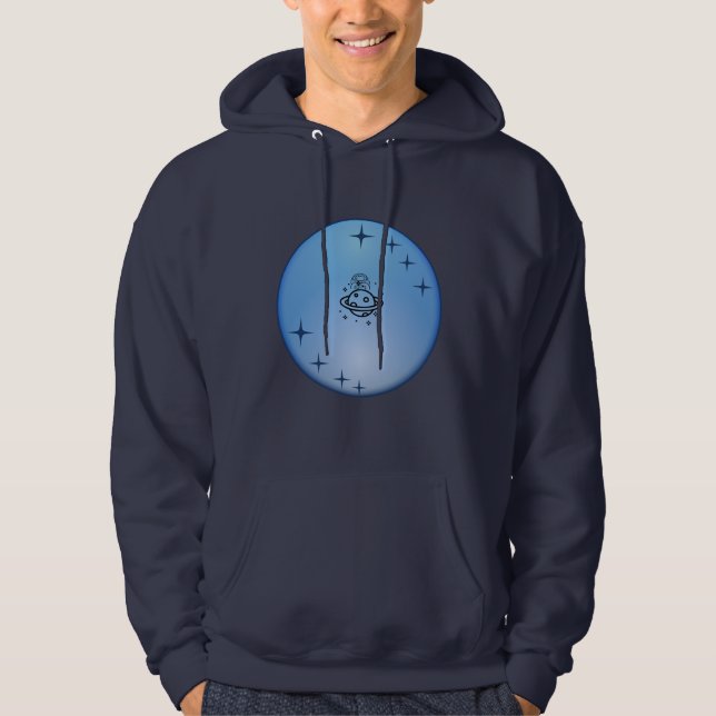 Sudadera Blue Galaxy Astronaut Hoodie – Modern Space Graphi (Anverso)