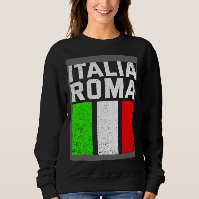 Sudadera Blue Italy Flag Italian Girl Italia Rome (Anverso)