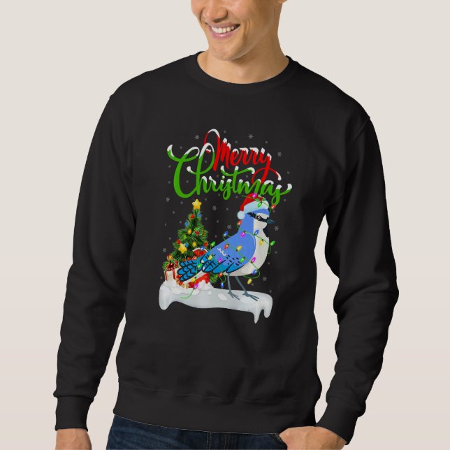 Sudadera Blue Jay Bird  Xmas Decoration Santa Blue Jay Chri (Anverso)