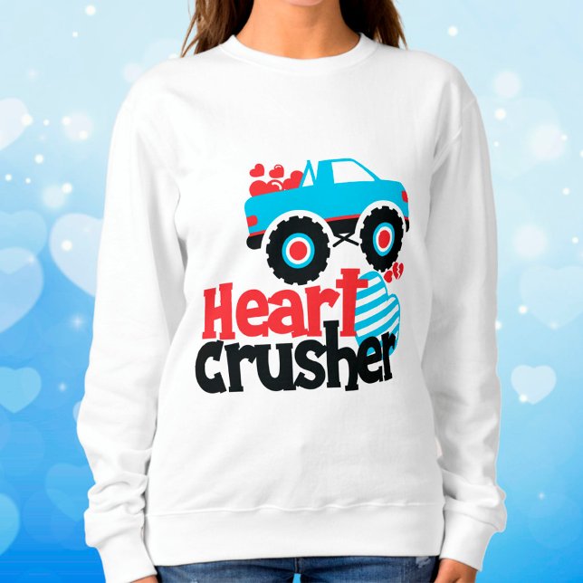 Sudadera Blue Monster Truck Heart Crusher Valentine (Subido por el creador)