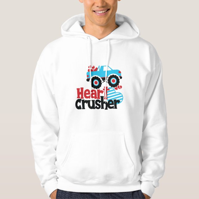 Sudadera Blue Monster Truck Heart Crusher Valentine (Anverso)
