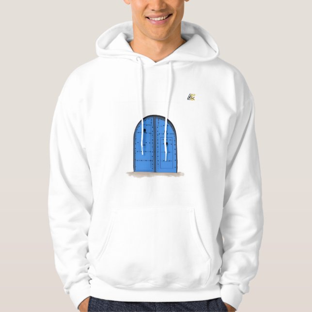 Sudadera Blue Moroccan Door – Cozy Hoodie (Anverso)