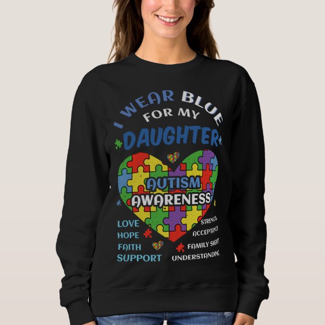 Sudadera Blue My Daughter Puzzle (Mi hija azul) Conciencia  (Anverso)