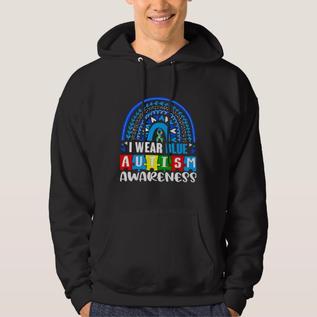 Sudadera Blue Rainbow Color Autism Awareness Mes (Anverso)