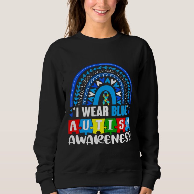 Sudadera Blue Rainbow Color Autism Awareness Mes (Anverso)