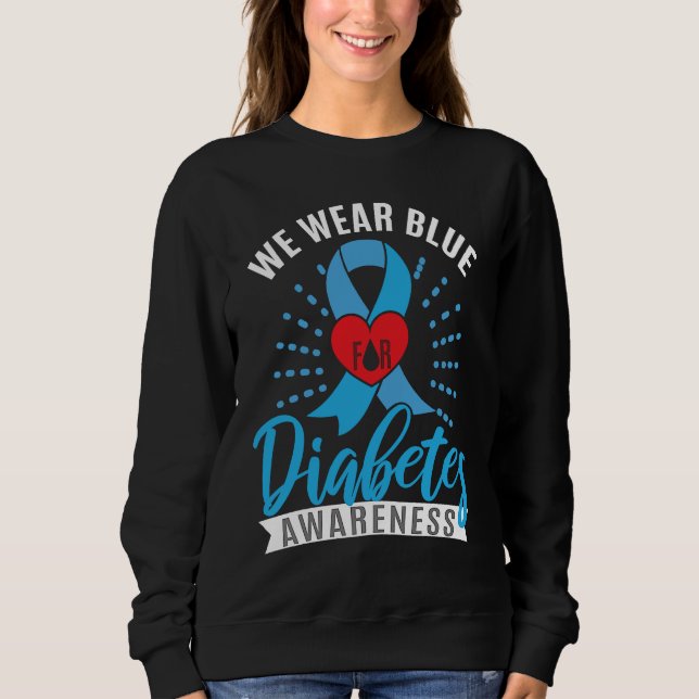 Sudadera Blue Ribbon Diabetes Warrior Support Diabetes Awar (Anverso)