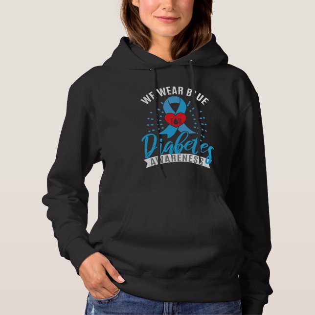 Sudadera Blue Ribbon Diabetes Warrior Support Diabetes Awar (Anverso)