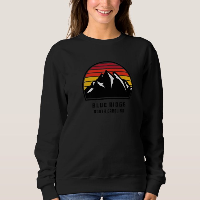 Sudadera Blue Ridge North Carolina Retro Style Mountain Sun (Anverso)