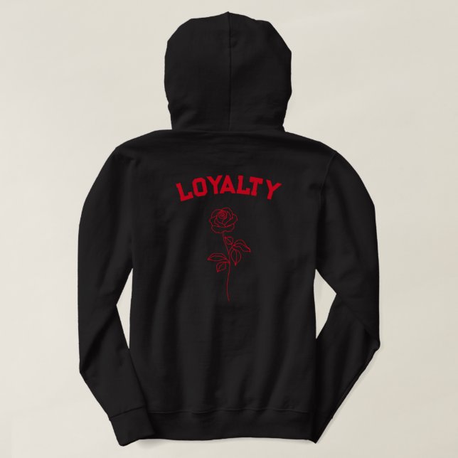 Sudadera Blue Rose & Wolf (Lealtad) Hoodie (Reverso del diseño)