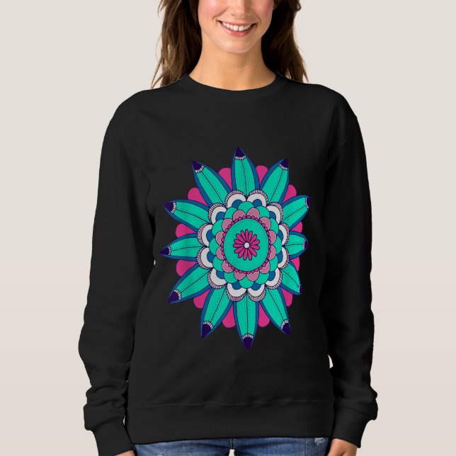 Sudadera Blue Surf Mandala Círculo Yoga Espiritual (Anverso)