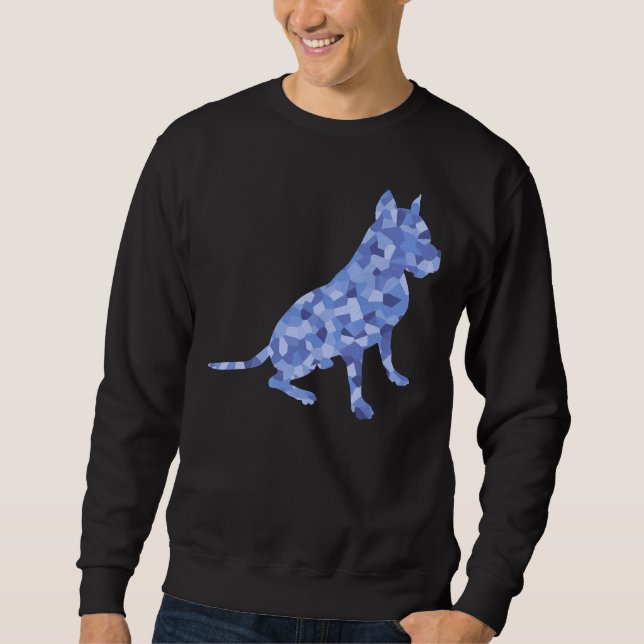 Sudadera Blue Tones Sitting Pit Bulldog Raza Scoop (Anverso)