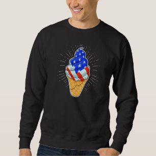 Sudadera Blue White Red Ice Cream Cream Cone 4 de Julio Ind