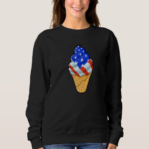 Sudadera Blue White Red Ice Cream Cream Cone 4 de Julio Ind