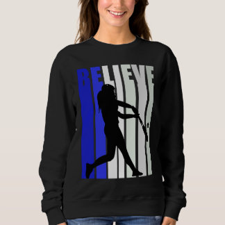 Sudadera Blue Womens Believe Baseball Inspirational Softbal