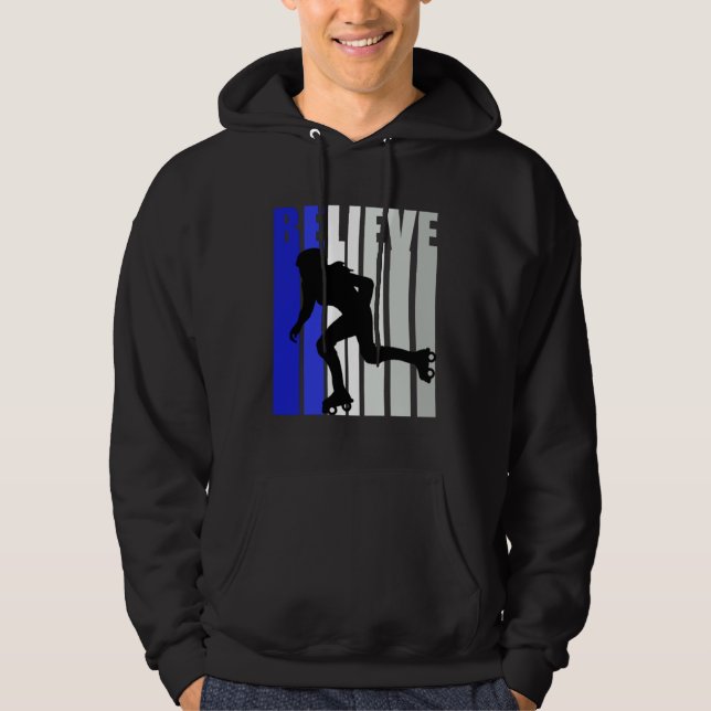 Sudadera Blue Womens Believe Roller Skating Inspirational S (Anverso)