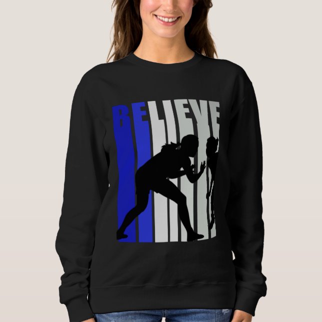 Sudadera Blue Womens Believe Wrestling Inspirational Squad  (Anverso)