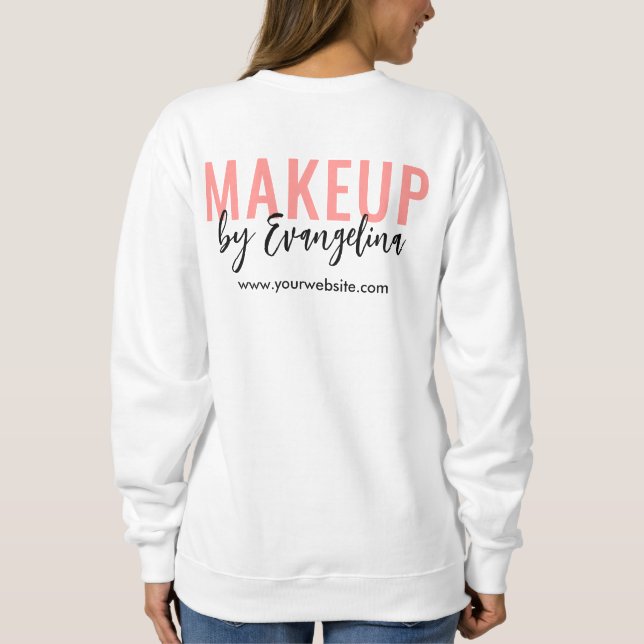 Sudadera Blush Pink Black Script Logo Makeup Employee (Reverso)