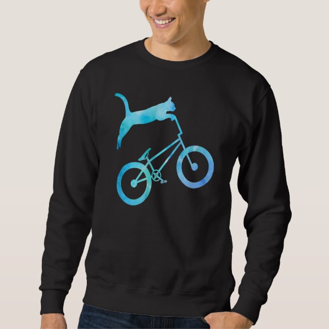 Sudadera Bmx Stunt Cat Montaña Bike Dirt Bike Funny Cat (Anverso)