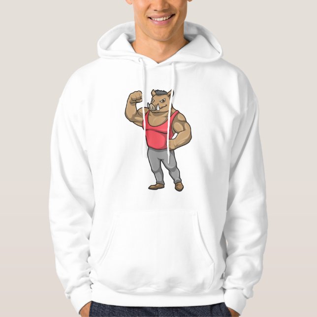 Sudadera Boar Bodybuilder Músculos de Construcción de Cuerp (Anverso)