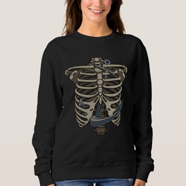 Sudadera Boat Anchor and Rib Cage Boat Owners Ship Captain  (Anverso)