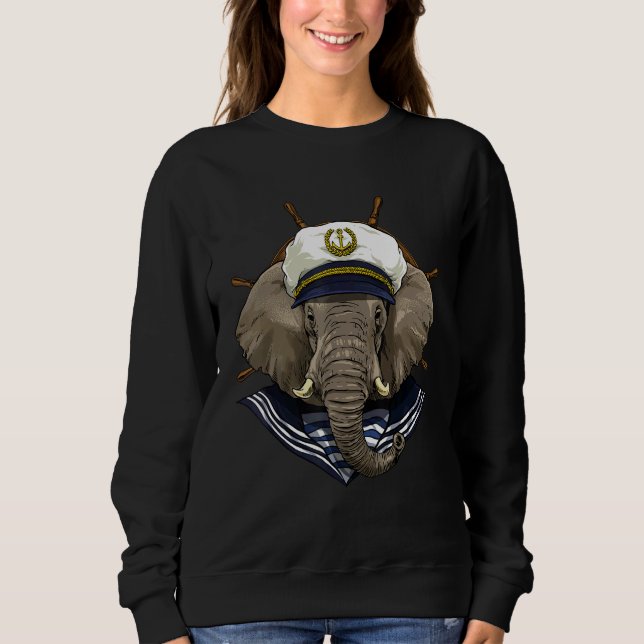 Sudadera Boat Captain Elephant Boat  Boat Owners Sailor Wil (Anverso)