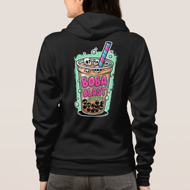 Sudadera Boba Blast – Sip or Die! Adult Zip-Up (Reverso)