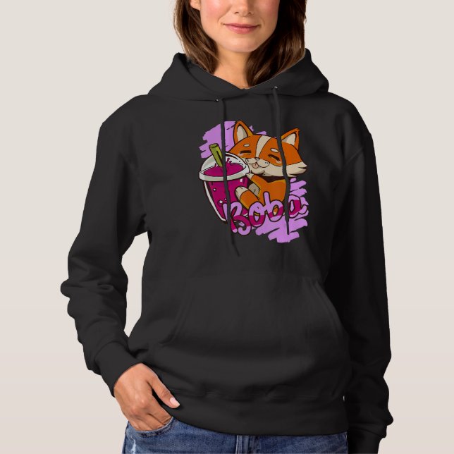 Sudadera boba de animación lindo té (Anverso)